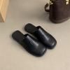 Fashion 2024 Summer Women Shoes Mules Shoes for Women Square Toe Slippers Women Chunky Heel Cover Toe Slippers Shoes Zapatos De Mujer