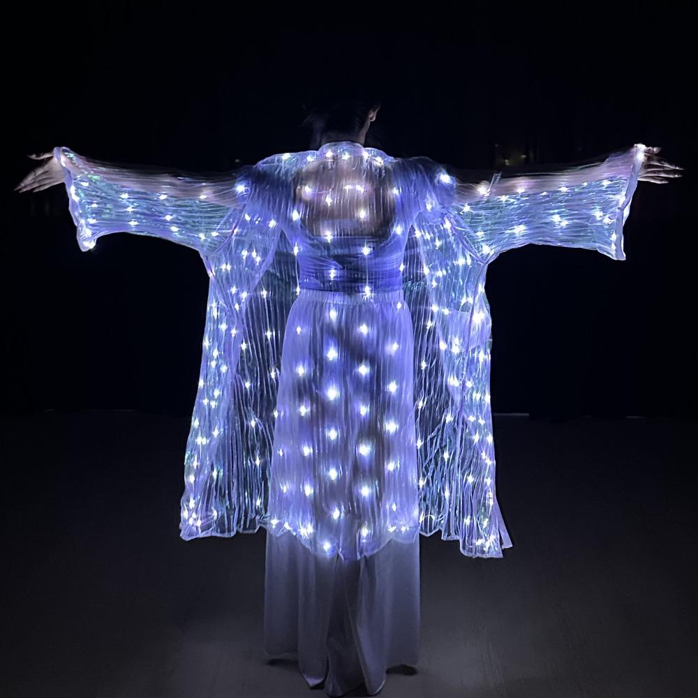Stage Performance Light Up Cardigan Polyester Sheer Cover Up New Luminous Dance Costume