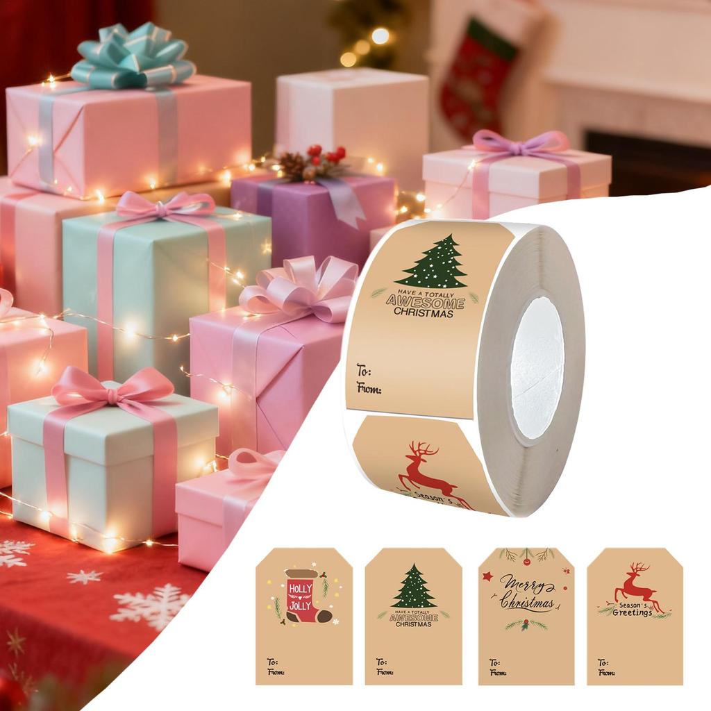 Christmas Name Stickers 300 Pieces Festive Name Tags Sticker Decorations Holiday Favor Labels For Family Party DIY Craft Lovers