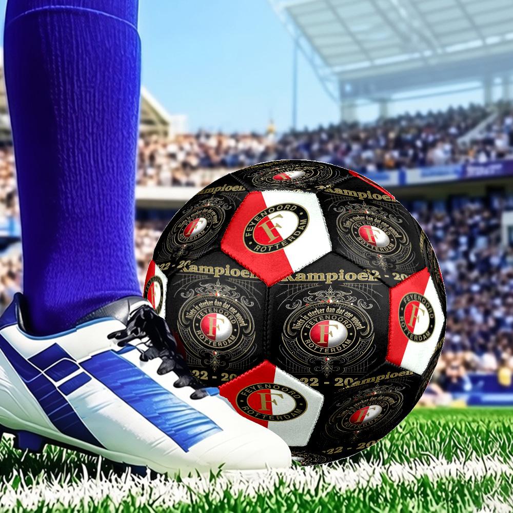 Feyenoord Rotterdam Crest Size 5 Soccer Ball, Suitable for Training and Matches, High-Elasticity, Wear-Resistant Material Gift for Fan
