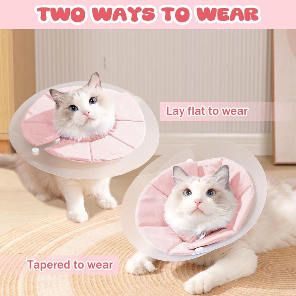 Adjustable Cat Elizabeth Circle Double-layer PVC Kitten Neck Cone Soft Pet Cone Collar  Recovery