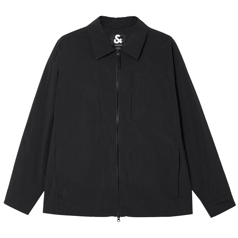 Jack&Jones Men's Summer Loose Lapel Zipper Embroidered Jacket