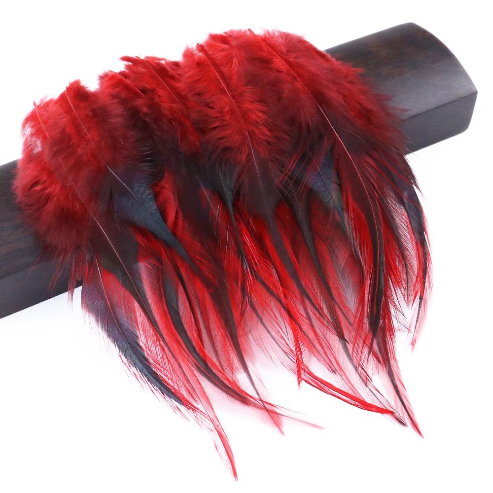 Feather 4-6 Black Heart Tip Chicken Feather Clothing Accessories Diy Material Colored Tip Chicken Feather Cat Stick Corsage Accessories