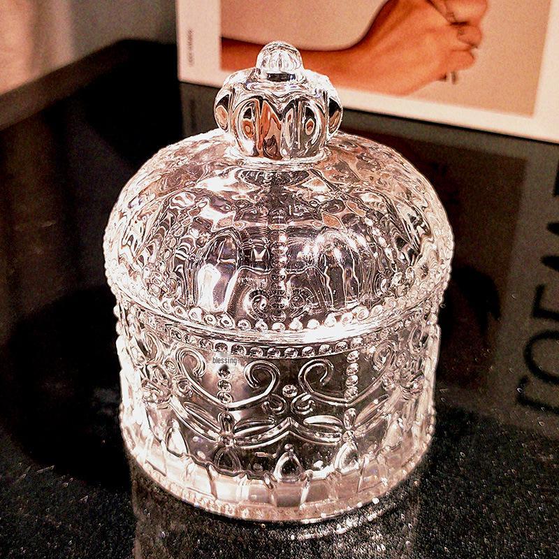 Natural Crystal Aroma Diffuser Stone Set: Clear Glass Jar with White Salt Pendant & Decorative Demagnetizing Bowl.