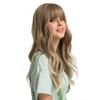 Long Fluffy Wave Blonde Wigs with Bangs Lolita Cosplay Natural Ombre Synthetic Wigs for Women Heat Resistant Fibre