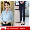 Women's White V-neck Professional Flight Attendant Shirt: Interview and Workwear Suit for Airline and Hotel Staff