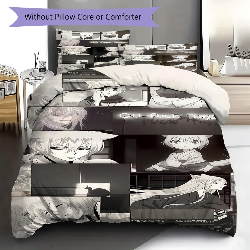 Kamisama Kiss Pattern Bedding,Quilt Set Quilt Cover Pillowcase Home Birthday Gift (1 * duvet cover + 2 * pillowcase, without core)