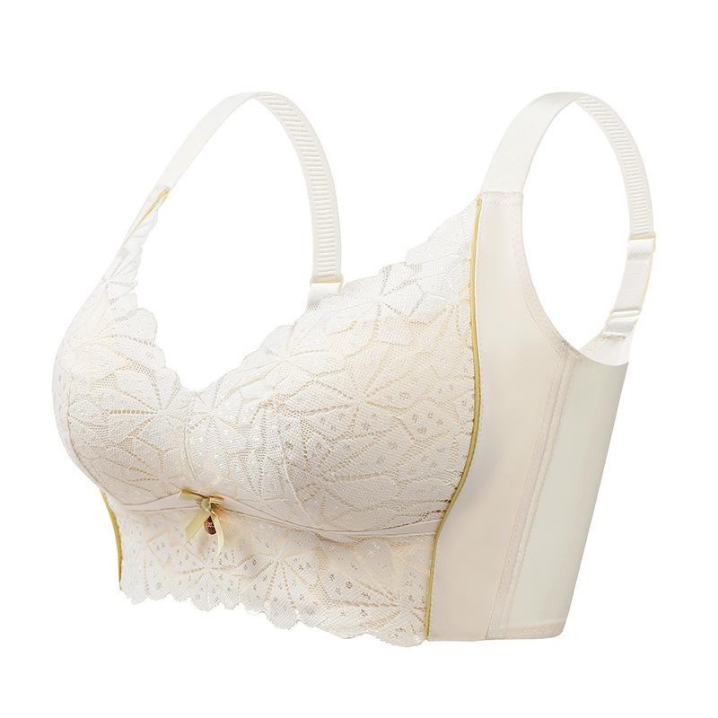 

Регулируемое нижнее белье, женский сбор, сборная боковая грудь, непровисающий бюстгальтер с кольцами из нержавеющей стали 40/90BC белый
