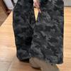 145 Small American Vintage Camouflage Jeans Women 2025 New High Waist Straight Wide Leg Pants Cargo Pants