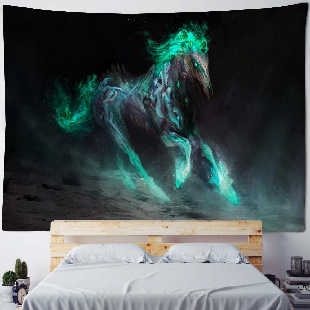 Animal Art Tapestry Room Background Fabric Unicorn Sea View Print Wall Hanging Living Room Bedroom Background Wall Decoration