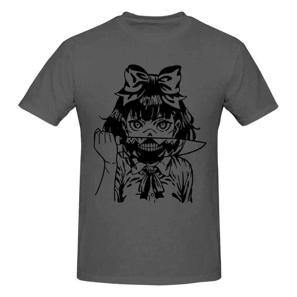 Unisex Junji Ito Funny T Shirt Vintage Plus Size Oneck Cotton Custom Sleeve Tee Shirt