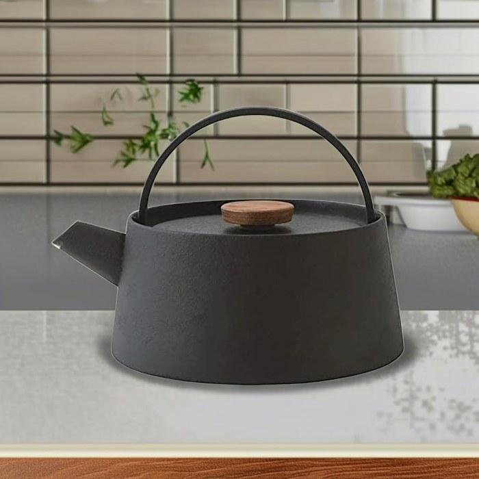 Ikenaga Iron Works Tetsubin 1L Nambu Iron Kettle, IH & Gas Compatible, Cast Iron (W20.3 X D16.5 X H15cm)