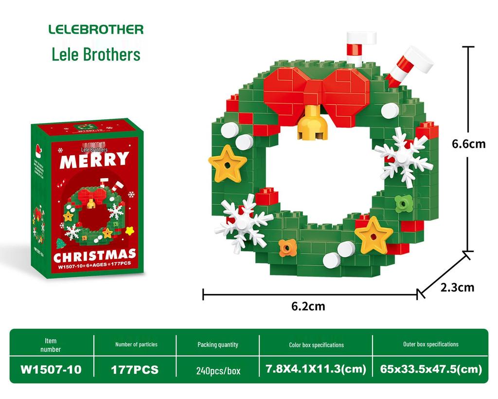 Stavebnice Santa Clause z mikročástic: 60 typů, Slepá krabička kompatibilní s Lego