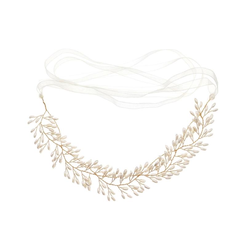 

Elegant Wedding Headdress with Pearls Luxurious Double Layered Pearls Headpiece for Brides and Bridesmaids 1