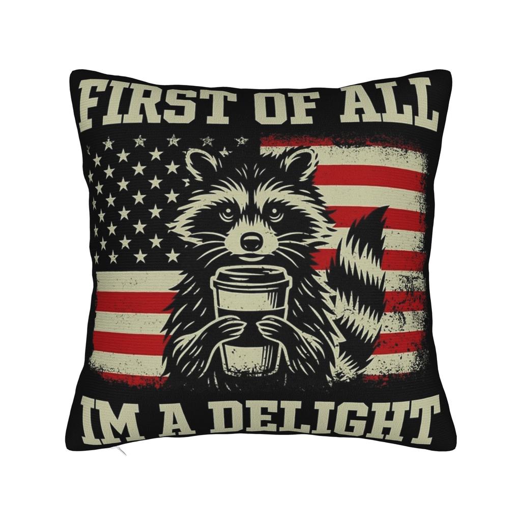 Prima di tutto SONO UN DELIZIOSO Divertente Procione Federe Cuscino Stuff Stampato Copricuscino Regalo Copricuscino Decorativo Sedia Multi-Taglia