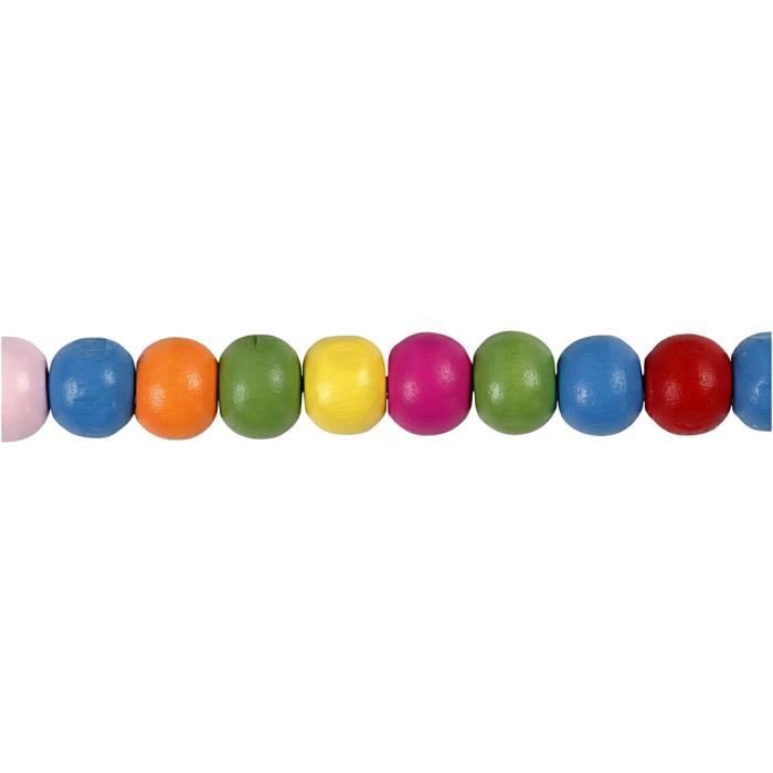 Mix of Round Wooden Beads In Bright Colors and with a Matte Surface. Ref 571060