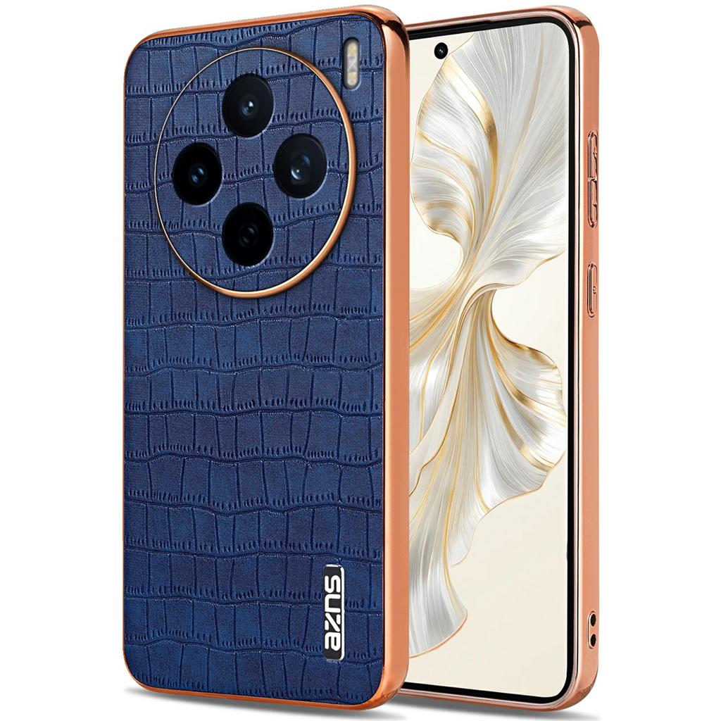 AZNS For Vivo X200s 5G Case Electroplating Crocodile Texture PU + TPU Phone Cover