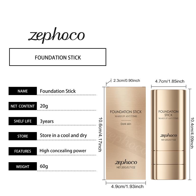2in1 Foundation Stick for Uneven Skin Tone Lightweight Adherent Moisturiz Natural Concealer Clear Matte Foundation Deep Skin