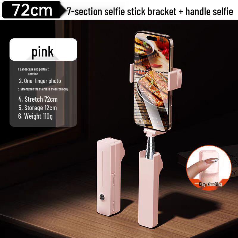 Compact Extendable Bluetooth Selfie Stick with Wireless Remote, for Travel and Outdoor Photography, with Mobile Phone Holder