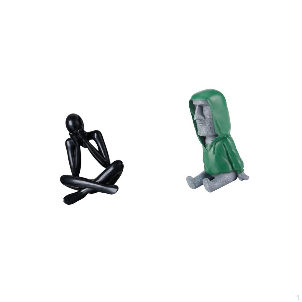 Abstract Moai Figure Sculpture Decorative Collectible Ornament Modern Portrait Statue for Living