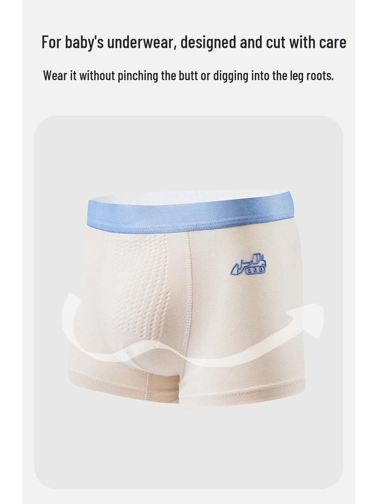 Boys' Pure Cotton Boxer Briefs, Ages 6-12, Comfortable Fit, No Pinching