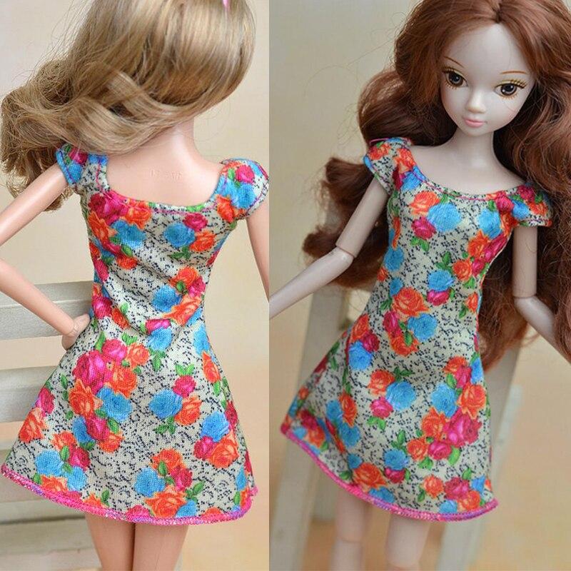 Schulterfreie Puppenkleidung für Barbie-Puppenhaus, Blumen-Partykleid, Kleider, Vestidos für Barbie-Puppenhaus, Zubehör, Kinderspielzeug, Geschenk