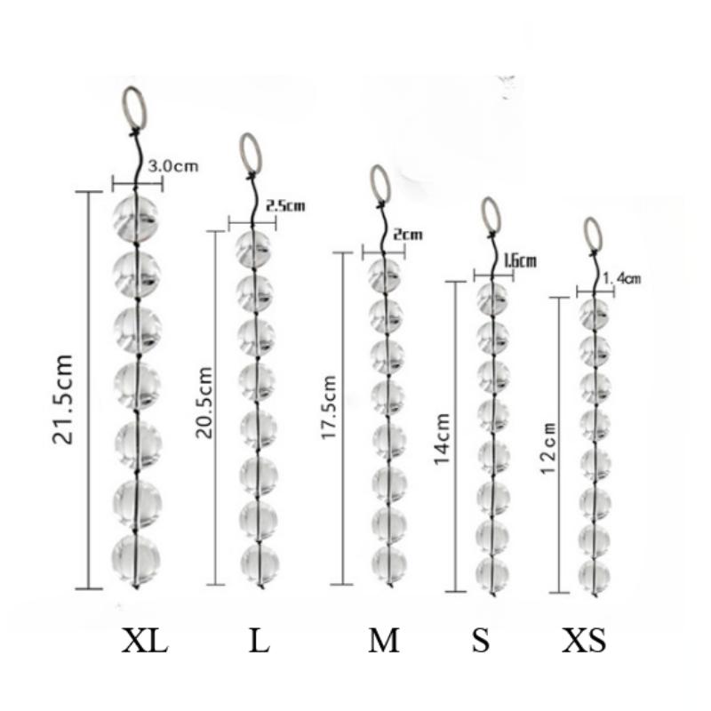 Super Long Glass Beads Anal Plug Masturbation Prostate Massage Butt Plug Vaginal Anal Balls Sex Toys Stimulation Pull Bead Dildo