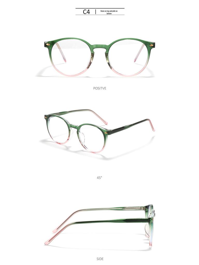 Xunge Unisex Round TR90 Glasses - Candy Colors, Korean Academy Style, Sweet No Makeup Look