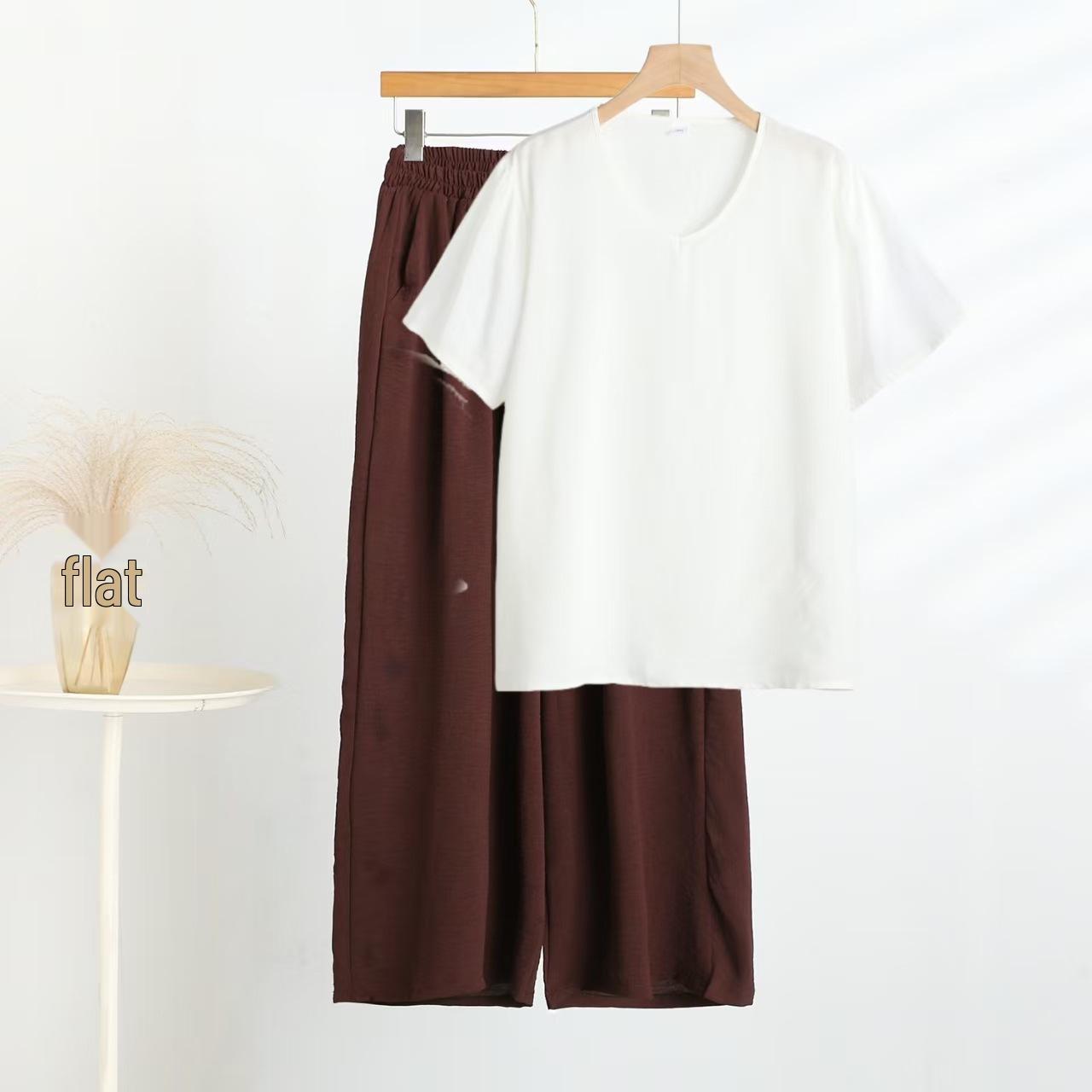 

Women s Floral Cotton Rayon Short Sleeve Top & Linen Pants Set 3XL