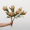 Flocked Artificial Emperor Protea Flowers Large Artificial Artichoke Flower  Home Decor