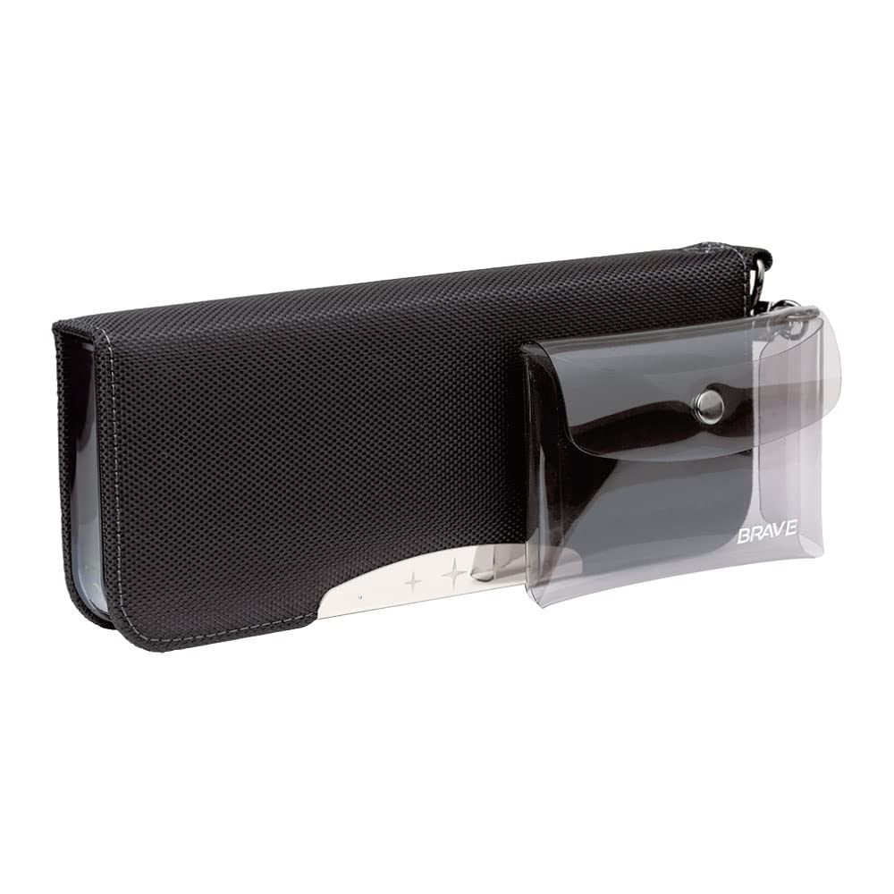 Sonic Brave Allock Slim Pencil Case with Clear Double-Sided Pouch, Black, FD-5670-D