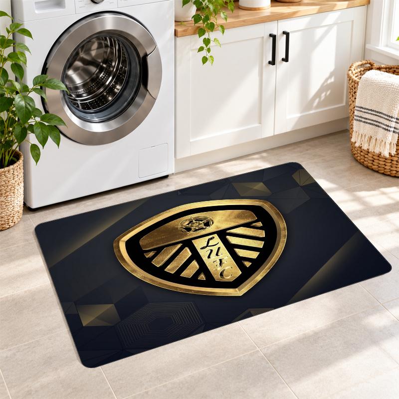 Flannel Kitchen Mat Leeds United Soft Area Rug Non Slip Floor Carpet Home Decoration