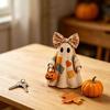 Halloweenské stolní dekorace Patchworkové dřevěné ploché ozdoby, Kostlivec Dýně Mumie Atmosférické rekvizity Duch Stolní dekorace, Statek Víceúrovňový podnos Dekorace