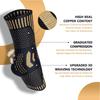 2Pcs Copper Ankle Brace Infused Compression Sleeve Support For Plantar Fasciitis,Sprained,Achilles Tendon,Pain Relief,Running