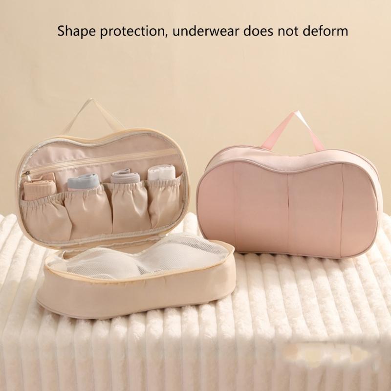 1 Piece Compact Lingerie Travel Case For Bras Panties Socks Multiple Pocket Design Portable Foldable Holiday Storage Accessory
