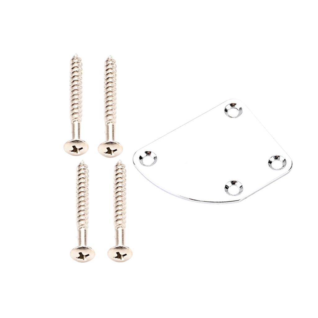 Metal Guitar Neck Plate 4 Holes Guitar Neck Joint Board Mounting Plate Electric Guitar Bass Replacement Parts Durability