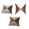 Faux Leather Pillow Case Waist Cushions Cover for Living Room Sofa Splicing Linen Throw Pillowcase Home Decoration