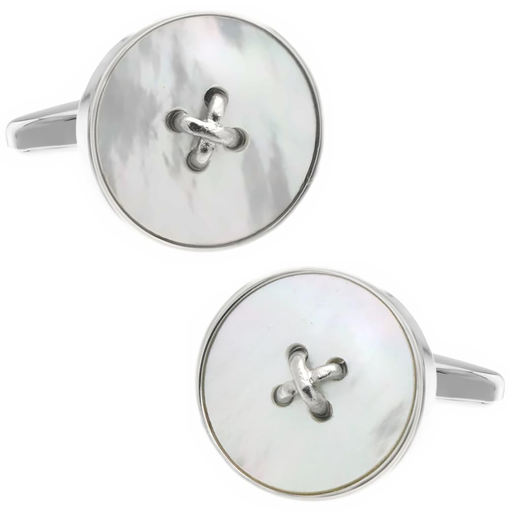 

White shell button cufflinks cufflinks n02284