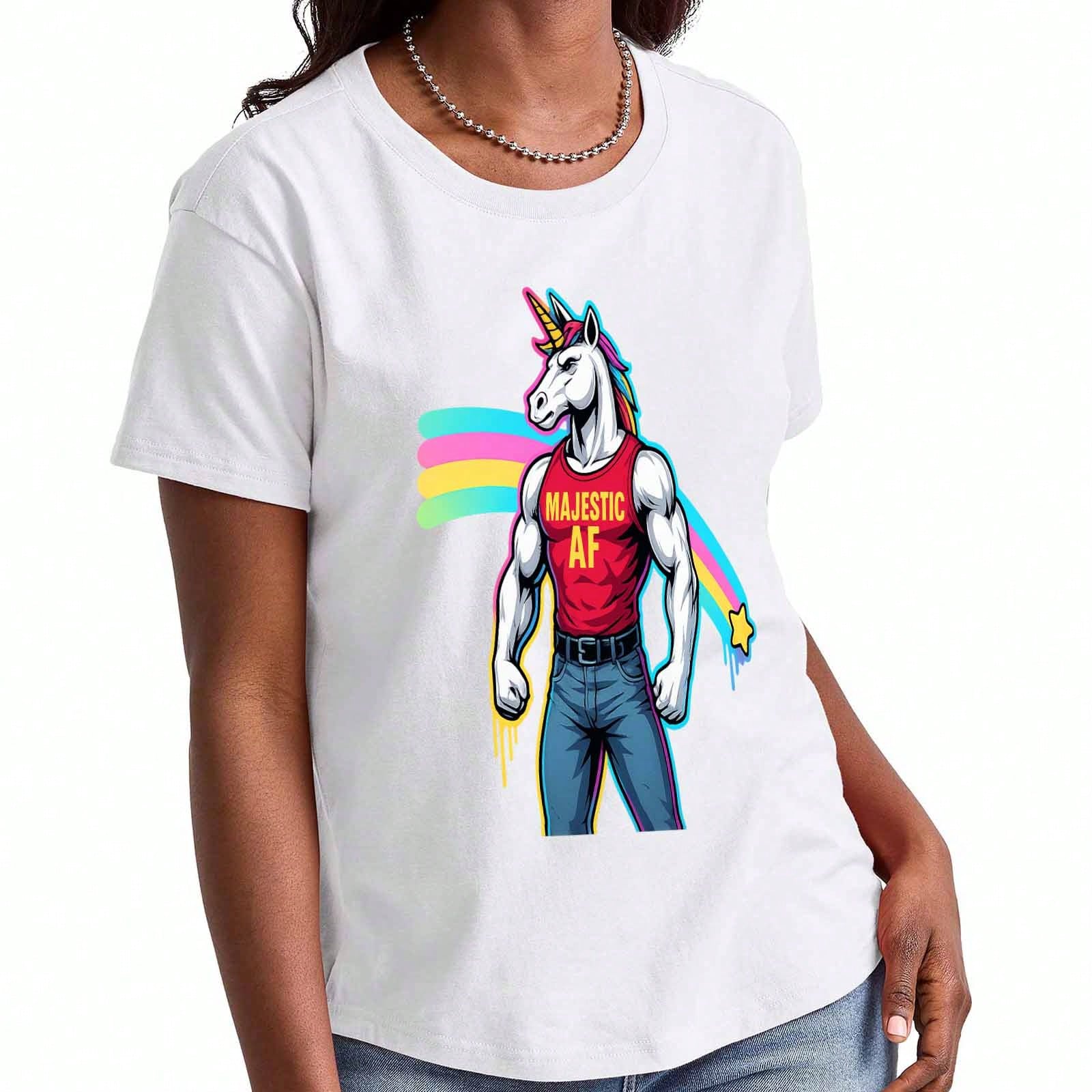Magical Unicorn Wounisex s Cotton T Shirt, Premium Cotton Graphic Tee, Durable And Comfortable, Casual Style, Magical Since 2019 Design, Unicorn Prin S разноцветный