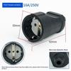 1Pcs Electrial Grounded European Connector With Cover Eu Rubber Waterproof Socket Plug Ip54 For Diy Power Cable Cord 16A 250V