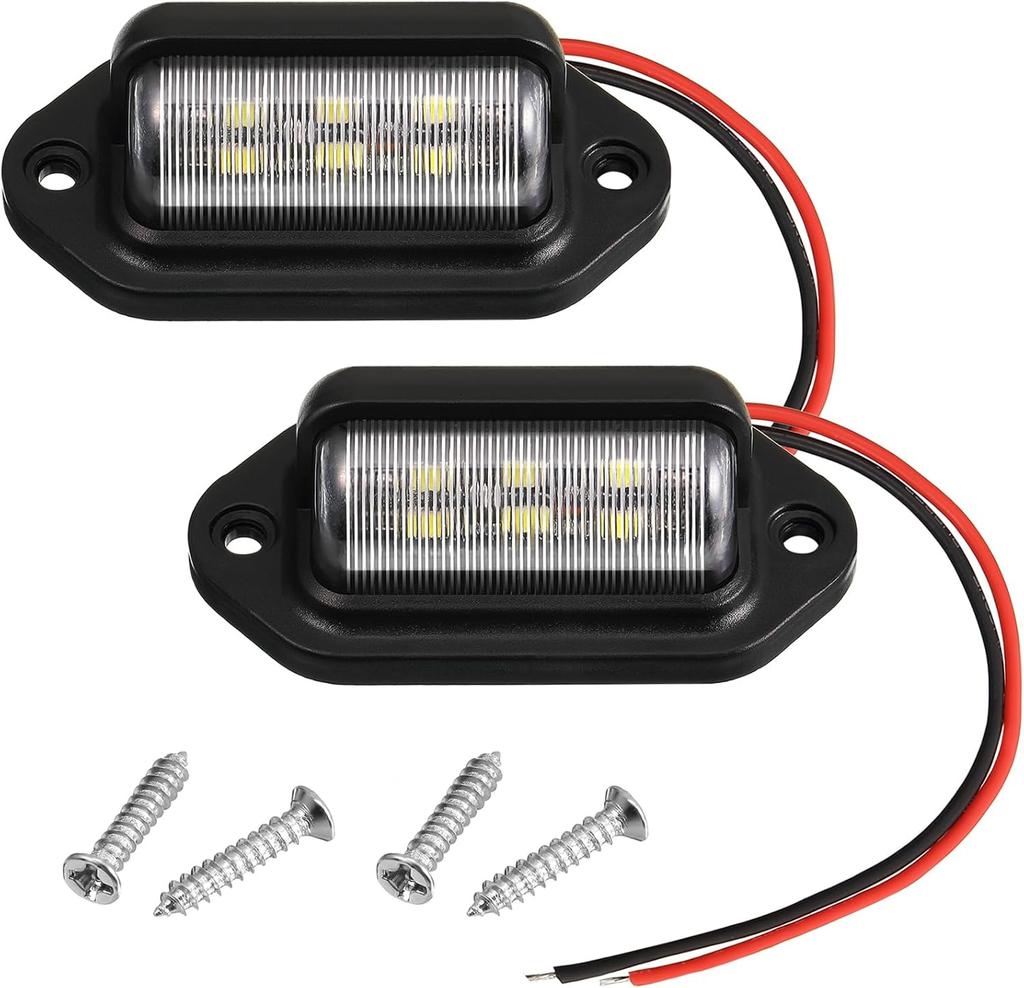 8PCS 6 LED Car License Number Plate Light For SUV Truck Trailer Van Tag Step Lamp White Bulbs Car Products License Plate Lights