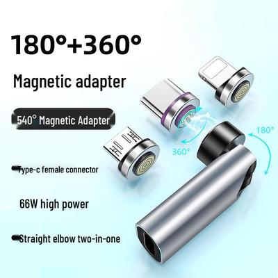 540° Rotating Magnetic Type-C Adapter, 3A Fast Charge Mobile Cable, High-Speed Data Transfer