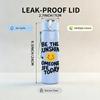 1PC Be The Sunshine Text Art 750ml Color Plastic Sports Water Bottle Leakproof Flip Straw Lid Suitable for Sports Office Home Use