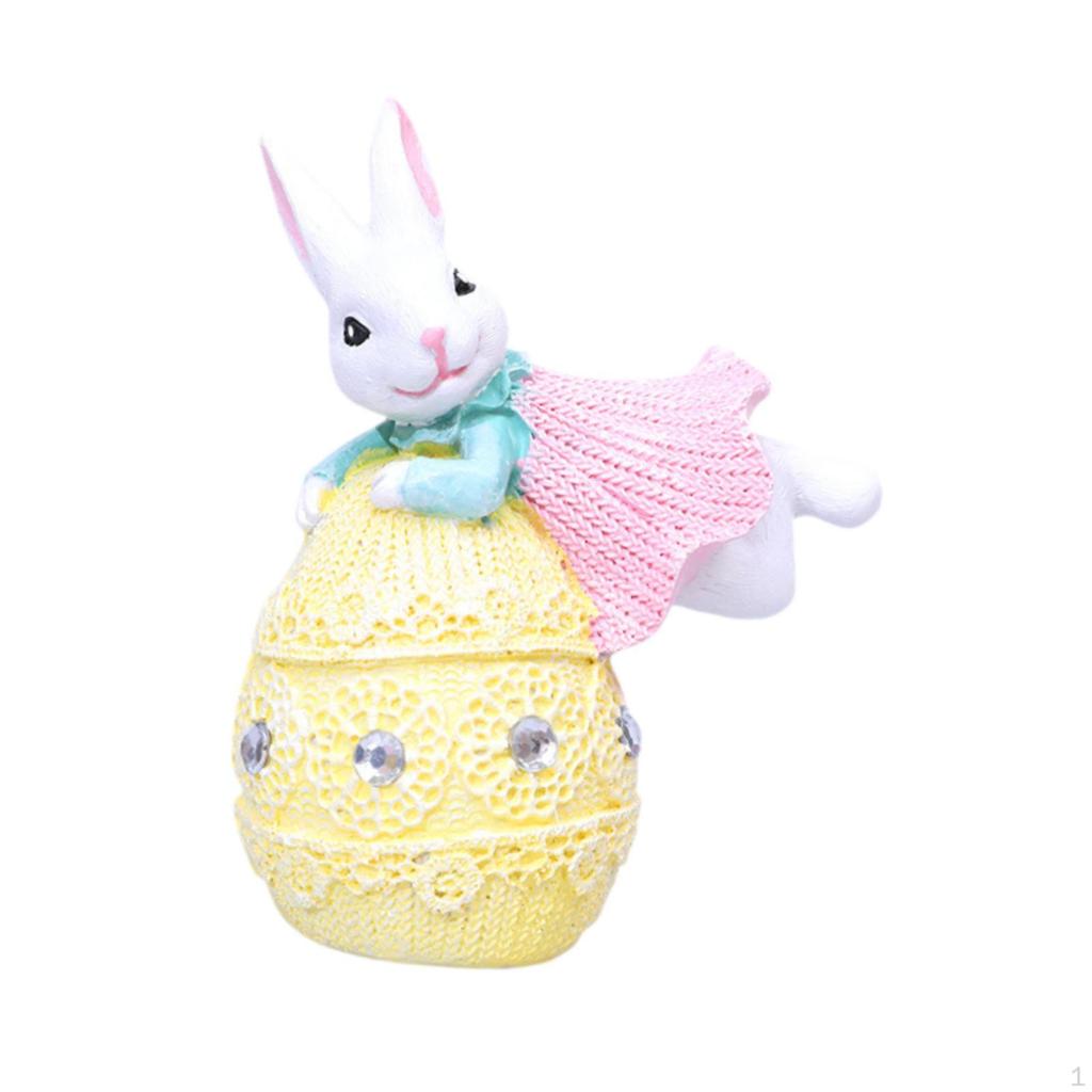 Bunny Figurine for Easter Celebration, Resin Tabletop Decoration Home And Office