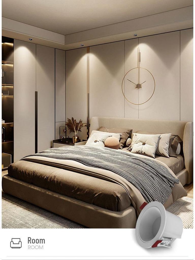 Embedded Anti-Glare COB Downlight: Narrow Edge, Deep Cup, Mainless Series for Hotel and Home Ceiling