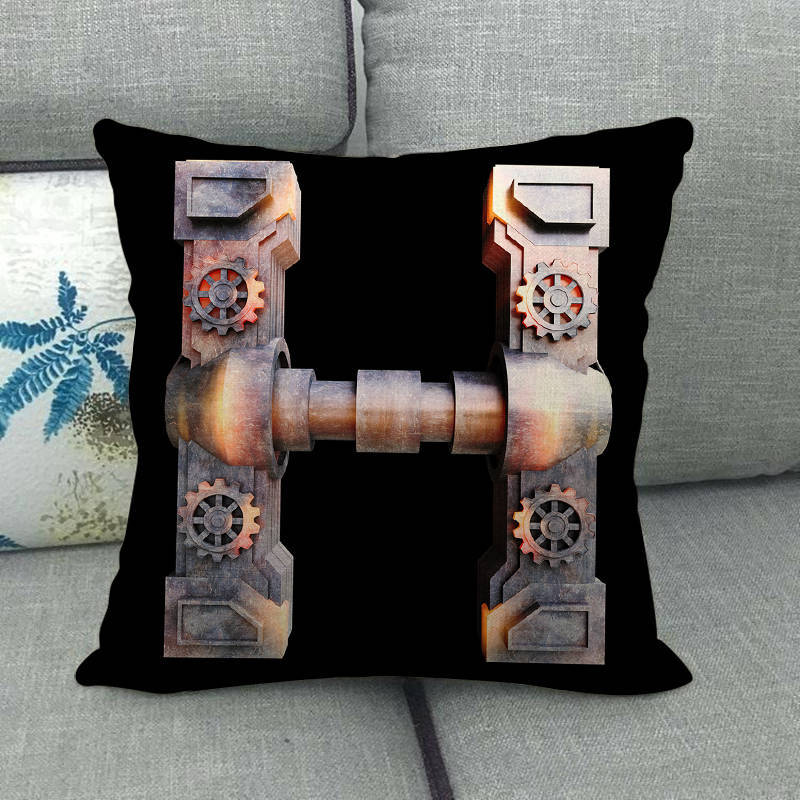 Science fiction style letters Digital printing short plush pillow covers for car sofa office cushion cover home goods