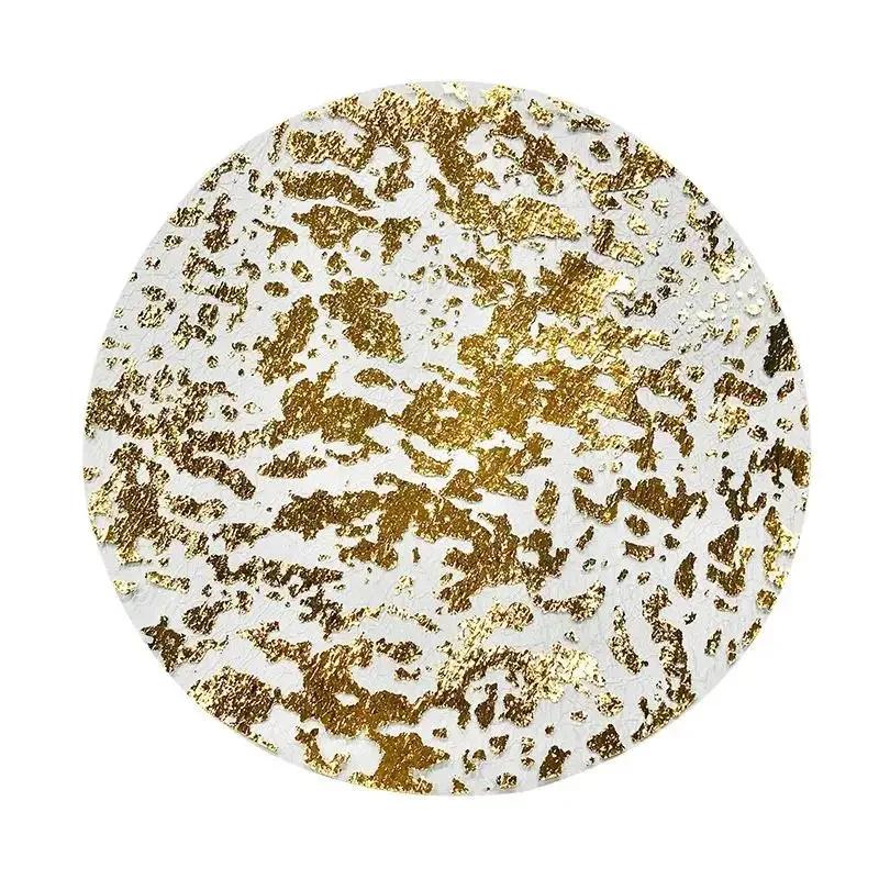 

10PCS Metallic Foil Placemats 13 Inch Round Disposable Glitter Golden Table Mats for Wedding Birthday Party Home Decor 33cm-10pcs