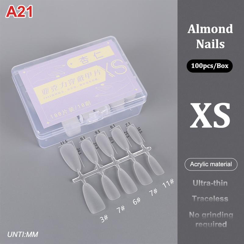 100Pcs/Box Matte Fake Nails No Polishing Press On False Nails Medium Short Design High Matt Soft Gel Nail Tips For Extension