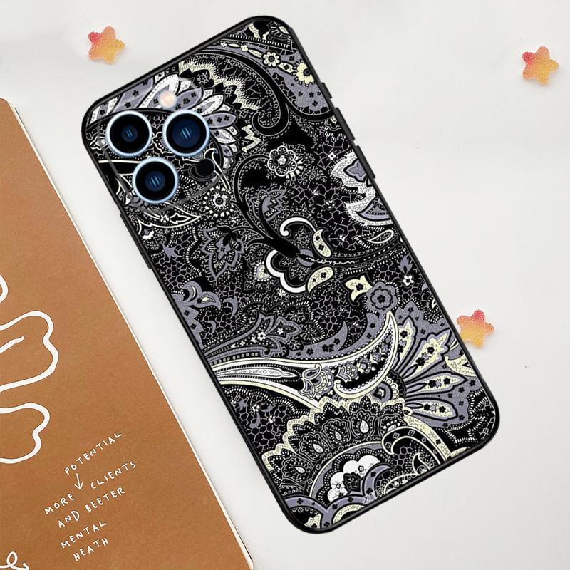 Batik Pattern Phone Case For iPhone 17 Pro Max 14 11 15 16 Pro Max 12 13 mini 16 Plus 16e 17 Air Funda