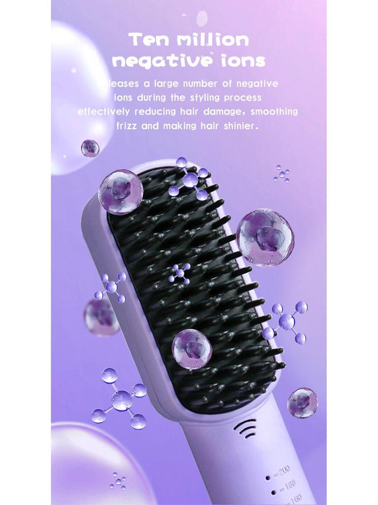 Dual-Purpose Ionic Hair Straightener & Curler Comb
